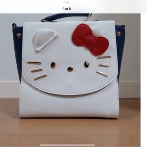 Sanrio Hello Kitty Convertible Backpack purse shoulder bag bag purse blue white